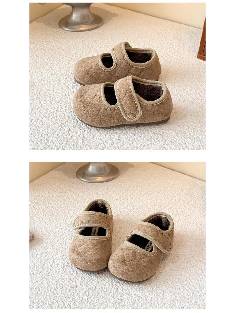 2025 New Kids' Fleece-Lined Cotton Shoes: Cozy, Warm Winter Footwear with Closed Heel for Babies