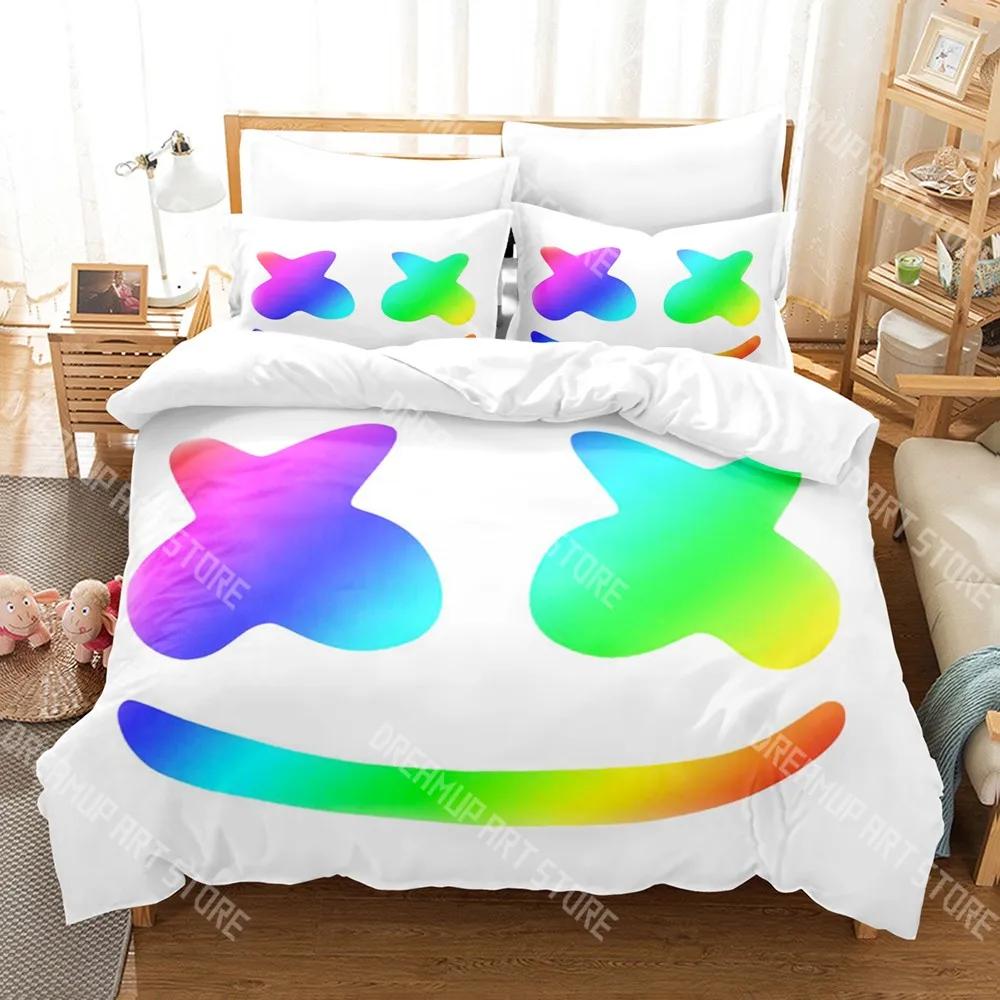 Set Lenzuola DJ Marshmello Stampa 3D Singolo Twin Full Queen King Size Hip Hop Set Letto Aldult Bambino Camera da Letto Set Copripiumino
