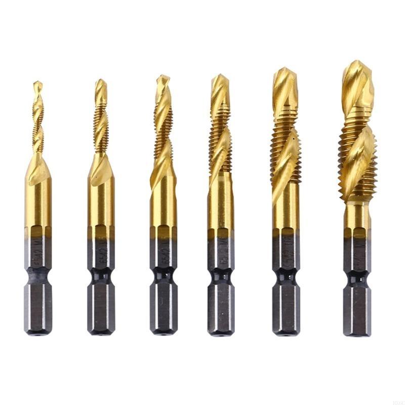 6Pcs High Speed Steel Composite Tap Drill and Tap Drill Bit Integrated Machine HX6C