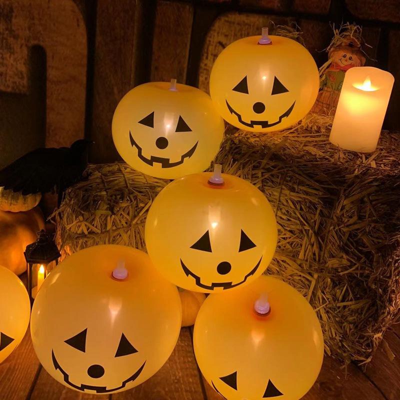 Horký prodej DIY pro domácí ozdobu Venkovní Vnitřní Halloweenské párty dekorace Led svítící Latexový balónek Dýňové balónky