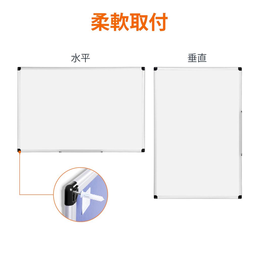 Quadro Branco Magnético Amazon Basic com Marcadores e Ímãs, Moldura de Alumínio, 61 x 91 cm, Prata/Branco