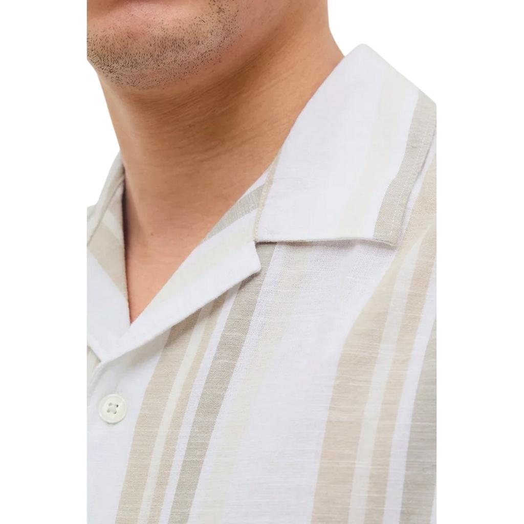 Jack And Jones Mens Stripe Revere Collar Shirt