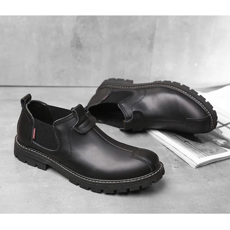 

2024 Осень Ранняя Зима Оксфорды Мужская Повседневная Обувь Британский Стиль Плоский Модный Бренд Мужская Обувь Нескользящая Черный Коричневый D218 39 чёрный