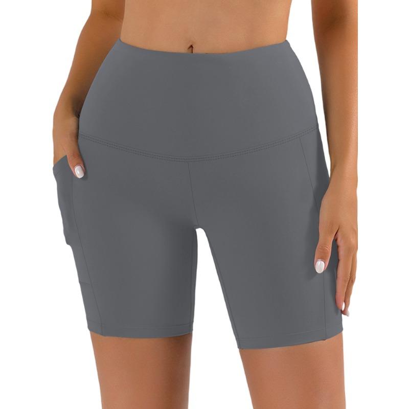 Damen Po-Lifting Elastische Enge Yoga-Shorts Mit Taschen Für Fitness-Training Im Fitnessstudio