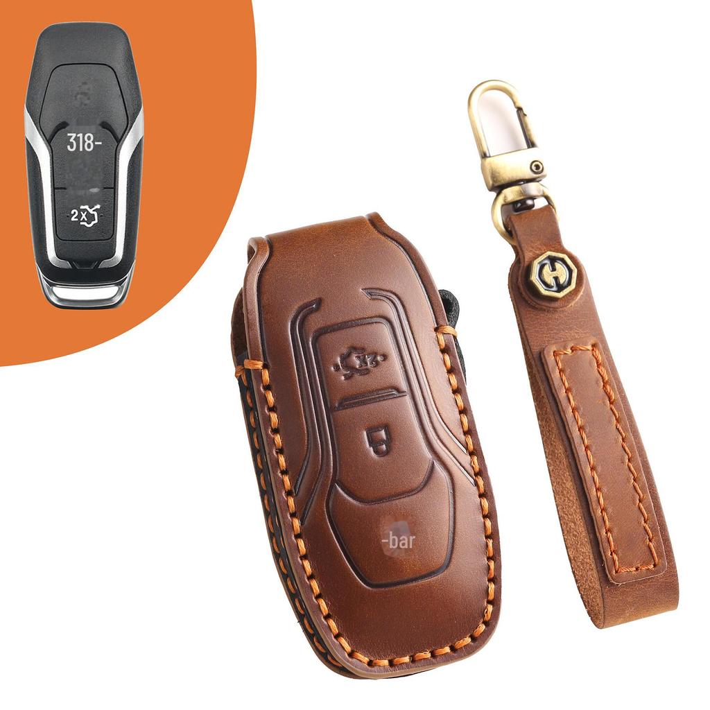 15-17 Ford Edge & Old Mondeo Leather Key Cover with Keychain