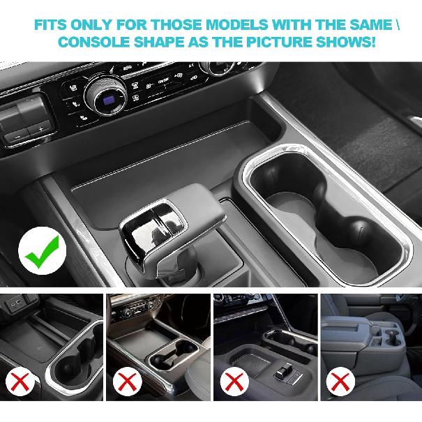 CDEFG for 2023 2024 2025 Chevy Silverado GMC Sierra Lower Console Organizer, Silverado Sierra 1500 Accessories Center Console Organizer Glove Box