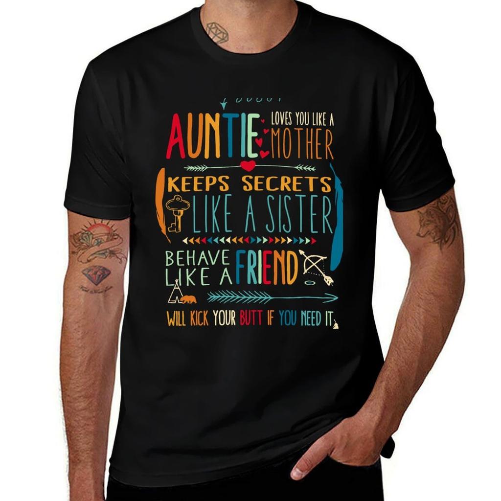 Auntie Loves You Quote Tshirt Large Size Breathable Tee