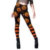 Halloween Sally Leggings Pumpkin Head Striped Digital Print Striped Little Foot Ladies Yoga Leggings