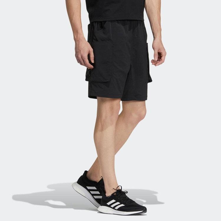 Adidas Elasticated Waist Large Pocket Shorts International Edition Men Bottoms Black HD0029