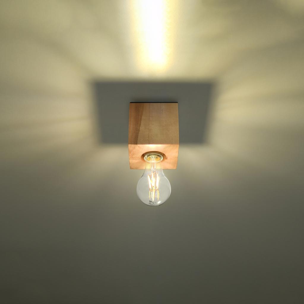 Plafon Ariz 1 E27 Naturalne Drewno Wood Sollux Sl.0675