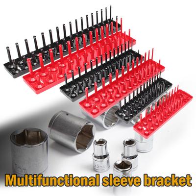3Pcs 90 Sockets Metric//SAE Magnetic Socket Holder Tray Drive Direct Rail Rack Toolbox Tool Socket Tray as Shown,Red