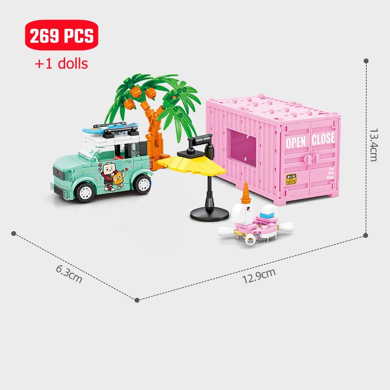 

SEMBO Container Sports Car Party Constructing Blocks Creative DO-IT-YOURSELF Outdoor Music Festival Technical Vehicles Scenes Bricks Kids