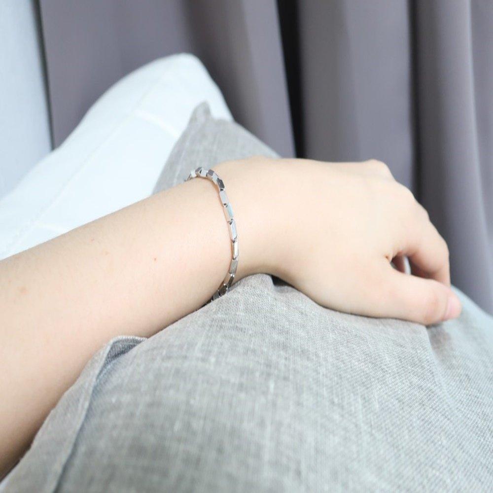 Bamboo silver bracelet, silver chain, men's and women's 925 silver bracelet, men's and women's