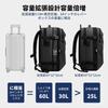 [HVQ] [Innovative Vacuum Compression Technology] Leather Compression Backpack with Built-in Pump, One-Touch Compression, Airbag, 60L Large Capacity,