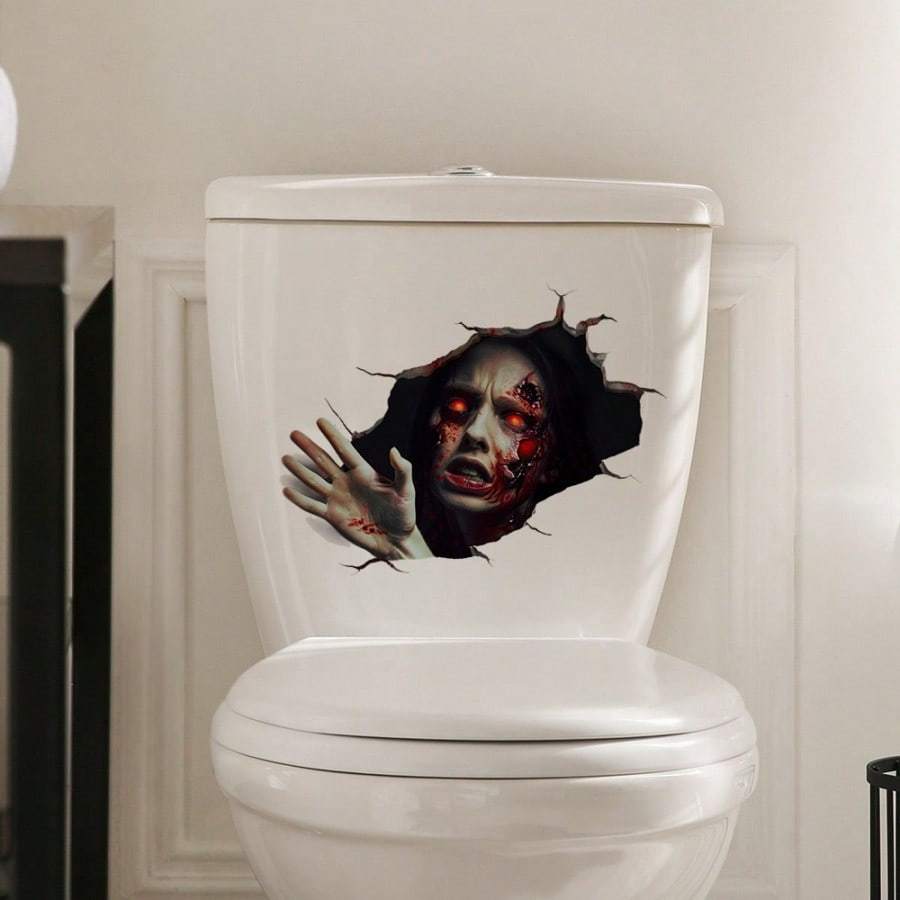 Halloween Horror Female Ghost Bedroom Bathroom Toilet Home Background Decoration Wall Sticker