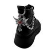[HF]New 1Pc Titanium Steel Shoe Chain Metal Entagram Pendant Women Shoes Decoration Accessories Boots Shoe Party Diy Jewelry
