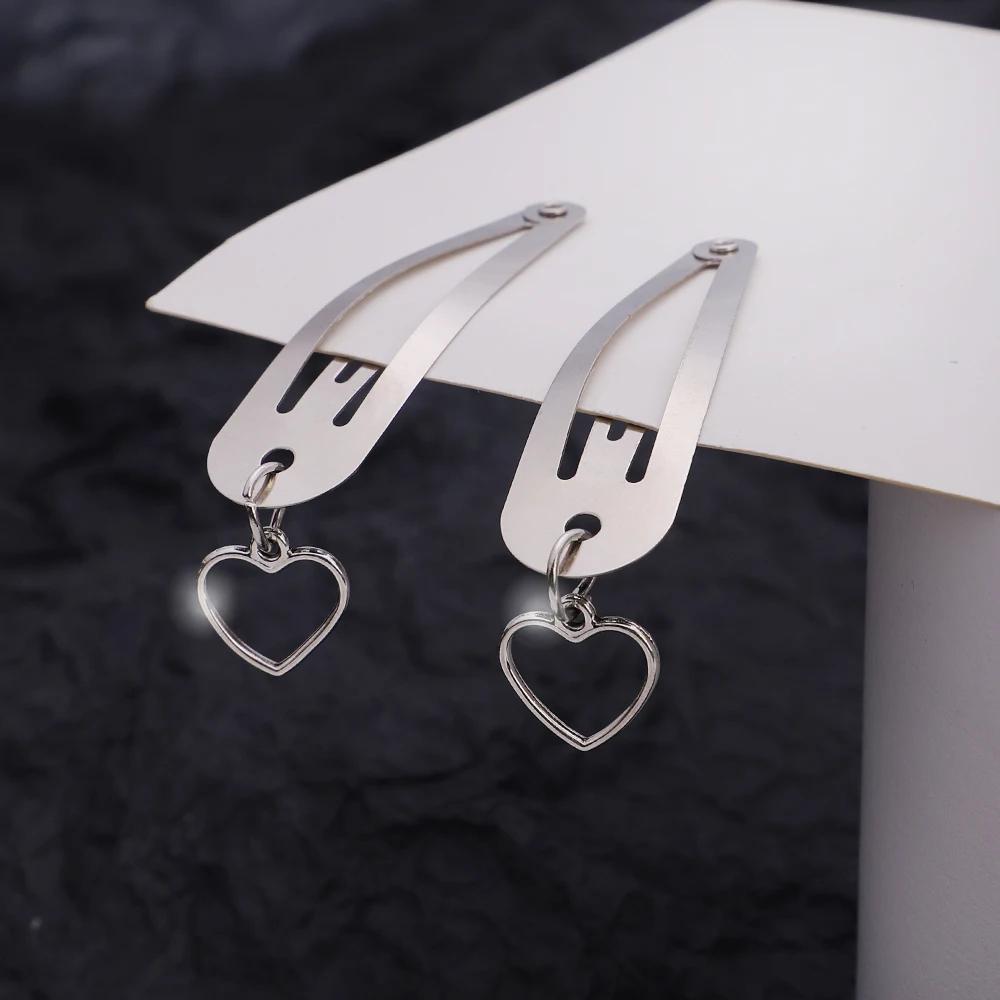 2/10Pcs Silver Star BB Hairclips Girls Y2K Cute Star Barrettes Women Simple Snap Clip Metal Headdress Jewelry Hair Accessories