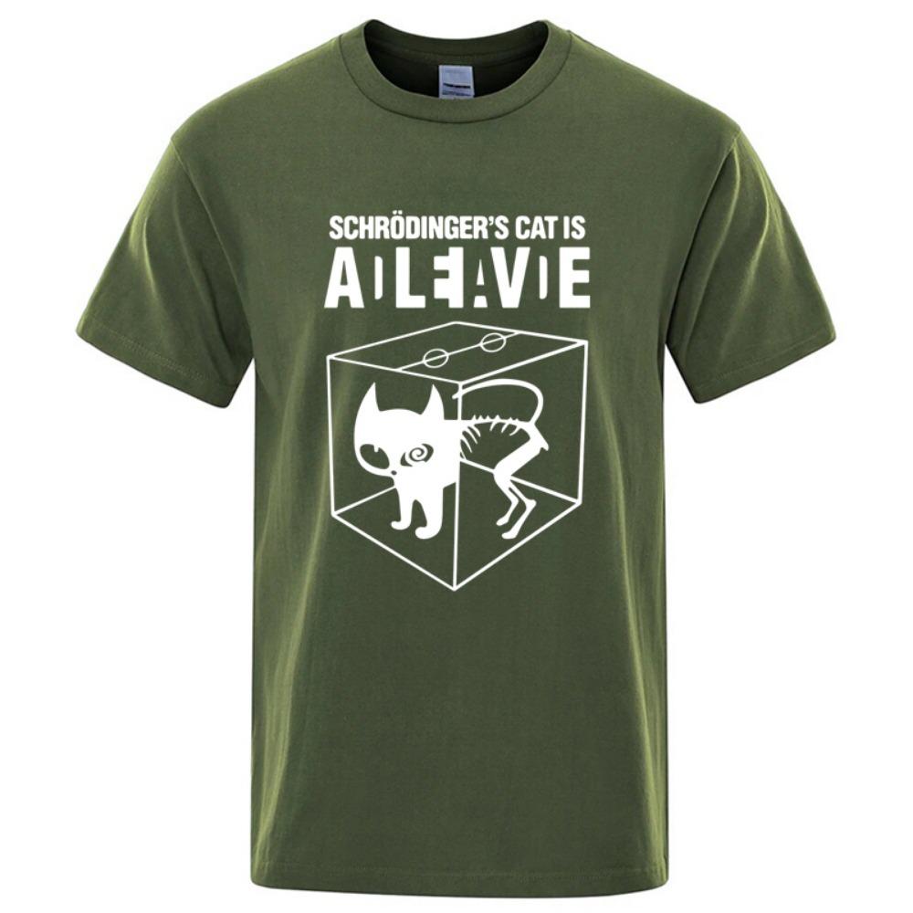 

Men s T-shirt Top Quality Schrodinger s Cat Print Summer Short Sleeve Men T Shirt Casual The Big Bang Theory Mens Tshirt M