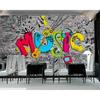 Brick Wall Graffiti 3d Wallpaper Letter Abstract Mural Bar Ktv Background Wall 3d Wallpaper