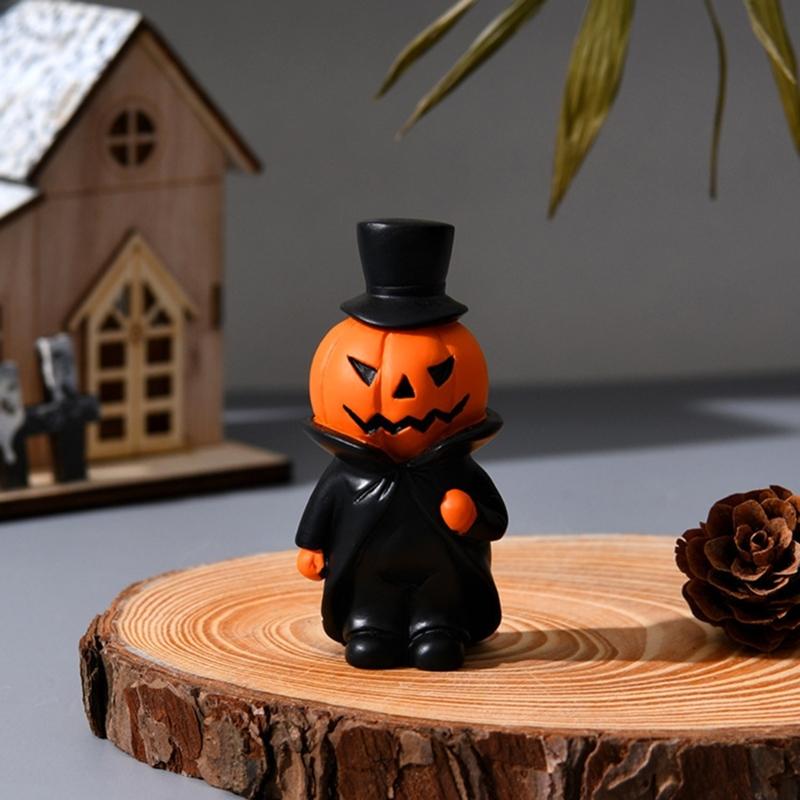 Festives Halloween Resin Pumpkin Figurine Colorful Centerpieces Decoration for Party and Home Display Desktop Accessory