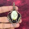 Lemon Chrysoprase Pendant Natural Gemstone Pendant Copper Wire Wrapped Jewelry