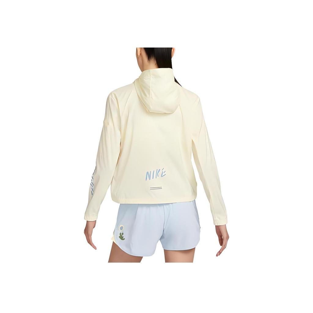 Nike Solid Color Zip Hooded Sun Protection Clothing Women Tops Gypsum FJ7718-744