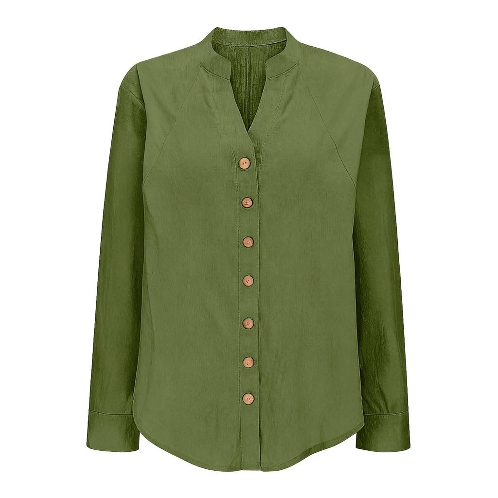 Women's Fashion Casual -Colour Long-Sleeved Button-Front Cardigan Shirt T-Shirt Top