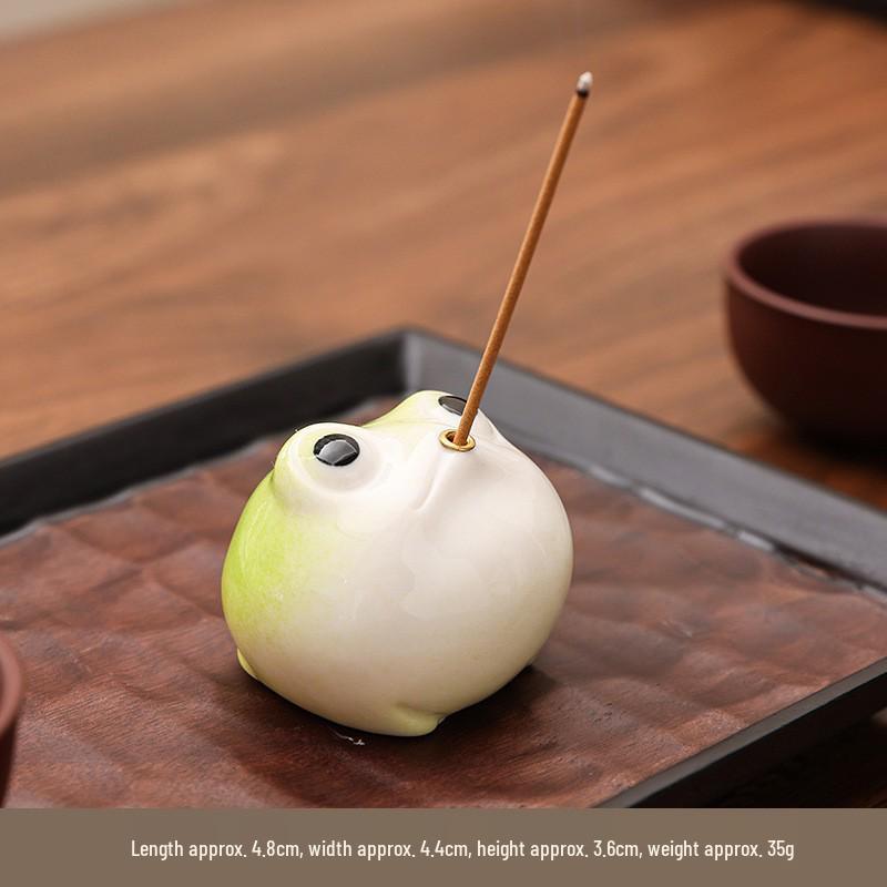Cute Ceramic Cartoon Animal Incense Holders: Frog, Dolphin, Walrus, Gourd – Fun Desktop Decor