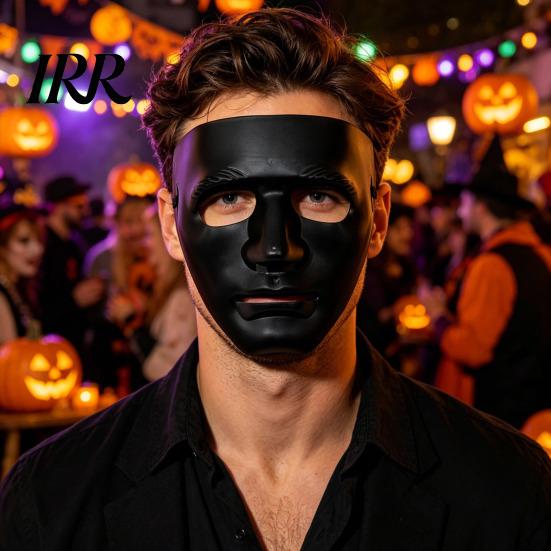 Classic Hip-hop Prop Halloween Mask for Hip Hop Dance Performance, Durable Hard Plastic Ghost Solid Color Party Face Cosplay, Breathable Unisex Stage