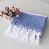 Turkey Beach Towel Wrap Scarf With Tassel Cotton Linen Striped Quick-Drying Shawl Outdoor Sunscreen Scarf Picnic Mat 180*100Cm
