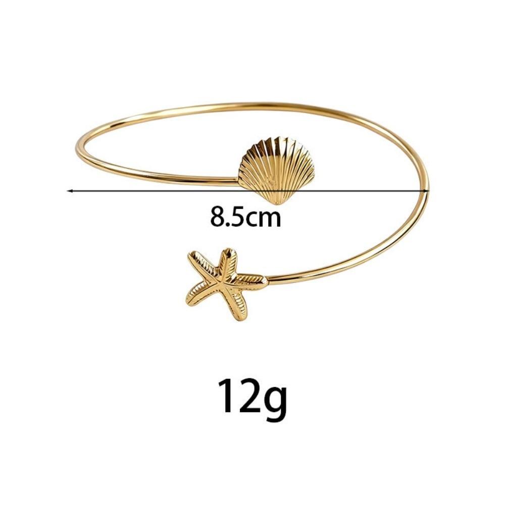 Ocean Style Open Cuff Armlet Seashell Spiral Arm Bracelet New Cuff Arm Ring Women