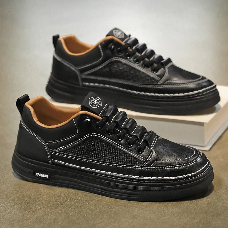 Fashion Men's Slip on Shoes Spring Autumn New Men's Fashion Casual Shoes Sewing Sneakers Comfortable Hard Wearing Vulcanized Shoes