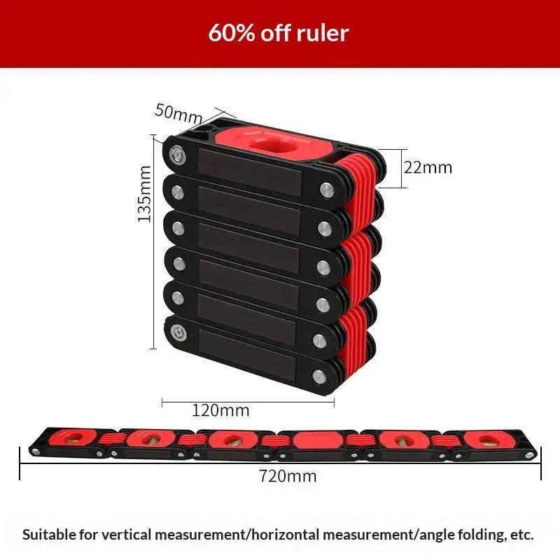 1Pcs Woodworking Pipe Stair Corner Folding Extension Tool Multifunctional Folding Level Polygon Precision Gauge