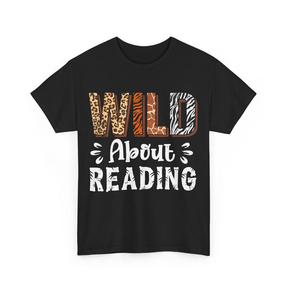 Wild About Reading Books Reader Lover Animals Leopard Zebra T-Shirt Unisex T-Shirt S