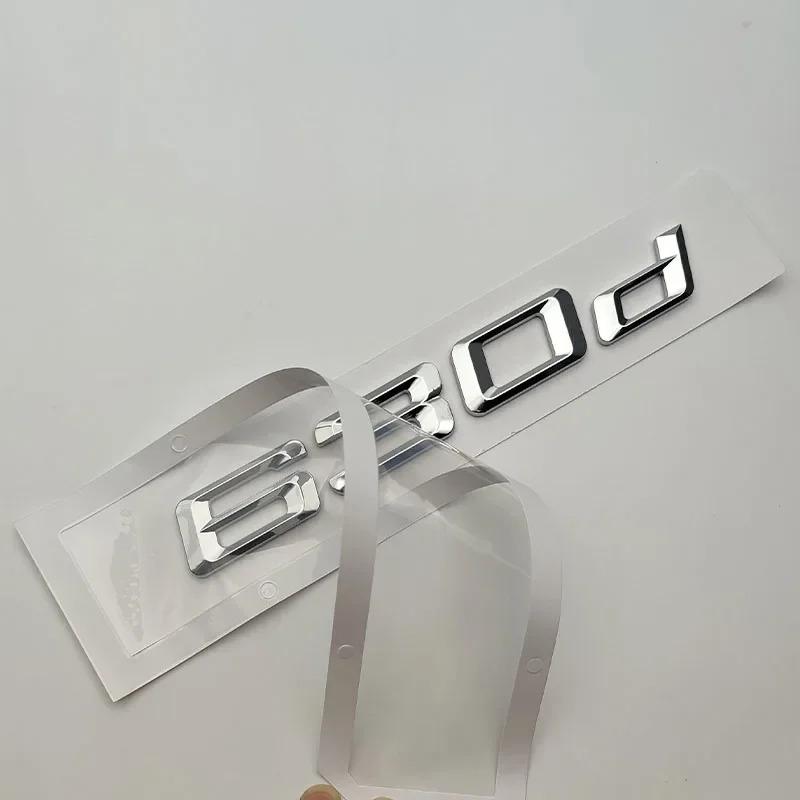 3D ABS Chrome Car Rear Trunk Badge Sticker Decal Cover For BMW 6 Series GT F06 F12 F13 Logo 630d 640d Emblem Letters Accessories Tw2