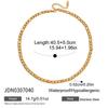 Uworld Classic Gold Color White Zircon Chain Necklace Women 18K Plated Stainless Steel Stackable Texture Necklaces Jewelry