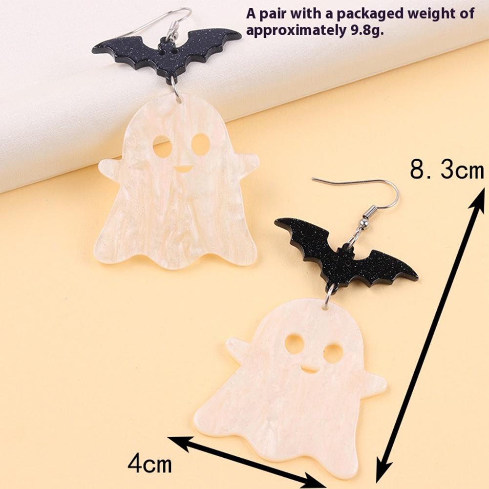 Halloween Contrasting Color Earrings Lightweight Acrylic Ear Studs Creative Stud Earring for Costume Get-Together Party
