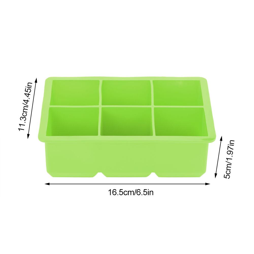Silicone Ice Cube Maker 6 Cavities Chocolate Candy Tray Mold Kitchen Cooking Tools Green