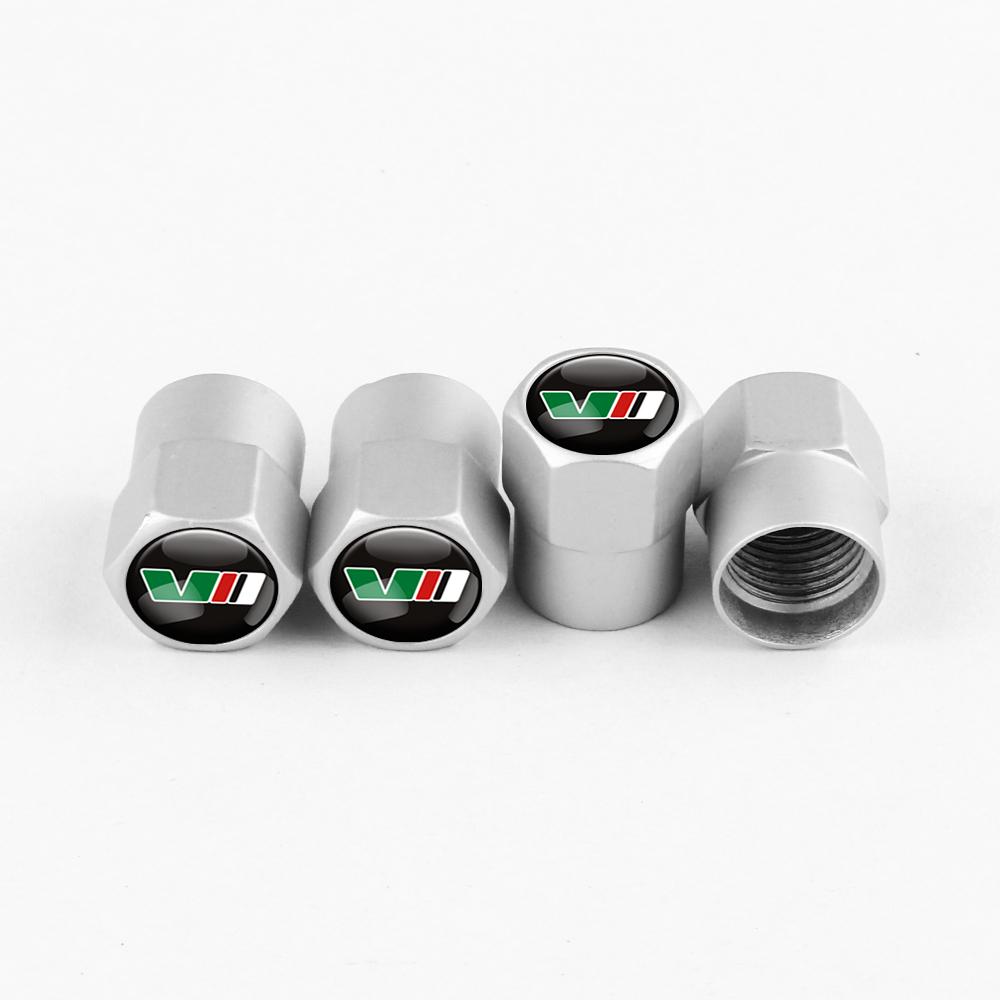 BAUN9 4pcs Car Styling Aluminum Emblem Wheel Tire Valve Stem Air Caps For Skoda Octavia Fabia Rapid Yeti Superb Octavia A5 A7 VRS VII