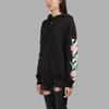 Off-White Floral Print Hoodie Women Tops Black OWBB008S174461821088