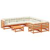 VidaXL Garden Furniture Set 9 Pcs with Brown Cushions Wax Wood Solid Pine 3299371