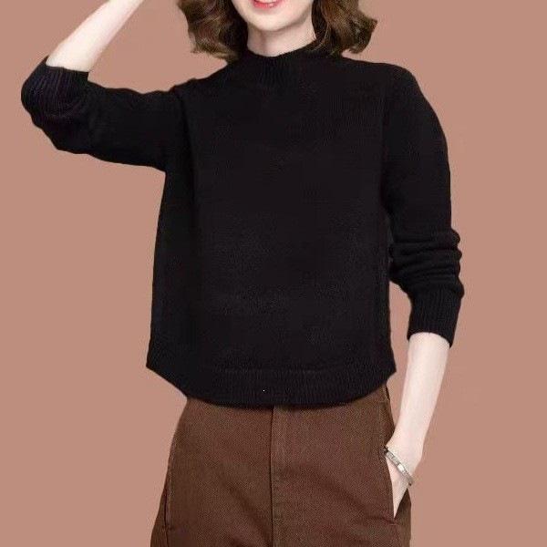 Women's Versatile Round Neck Stylish Knit Pullover Sweater - Age-Reducing, Trendy & Loose Fit
