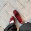 Grape Home~ Autumn New Classic BI Enter! Oil Wax Cowhide Edition Small Round Head Bow Light Mouth Single Shoes Women