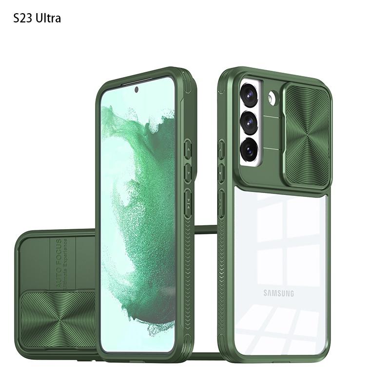 Protective And Stylish! Two-in-one Samsung S23 Ultra Phone Case In Trendy Colors Navy Blue Blue+pink Chinese Red Purple Olive Green Black Pink+green