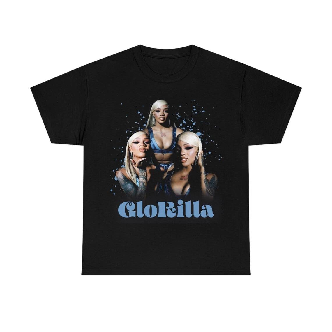GloRilla Music For Lovers Black T-Shirt Cotton Full Size XL