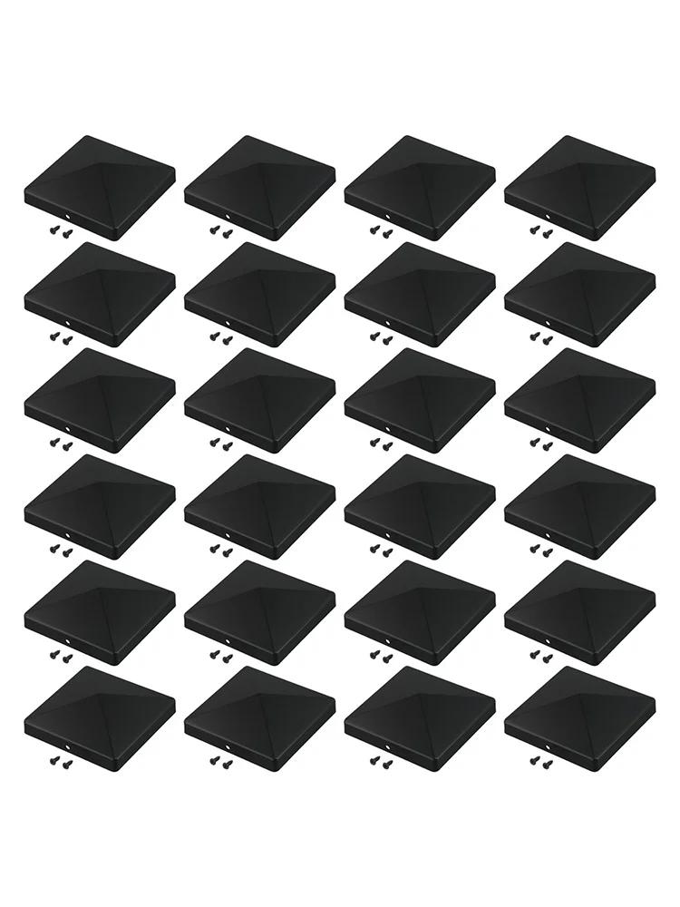 4x4 Post Cap Black Plastic Pyramid Cap Home Improvement Outdoor Use 102.5*102.5 Mm Easy Installation Heavy Duty Construction