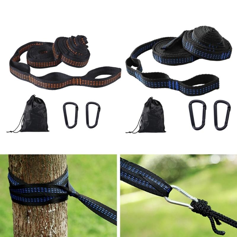2Pcs Hammocks Suspension Strap High Strength Nylons Hammock Belt Rope Outdoor Travel Swing Tree Suspension Strap