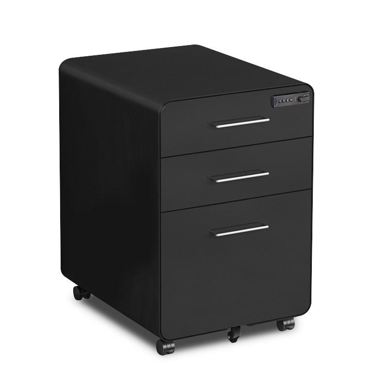 Mobile Filing Cabinet with Lockable Drawers for Office and Printer Storage