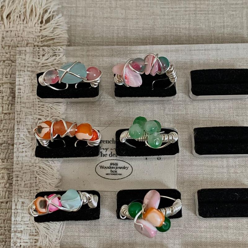 Vintage-inspired Rings with Multicolor Crystal and Tiger Eye Stone Accents Perfect for Special Occasions