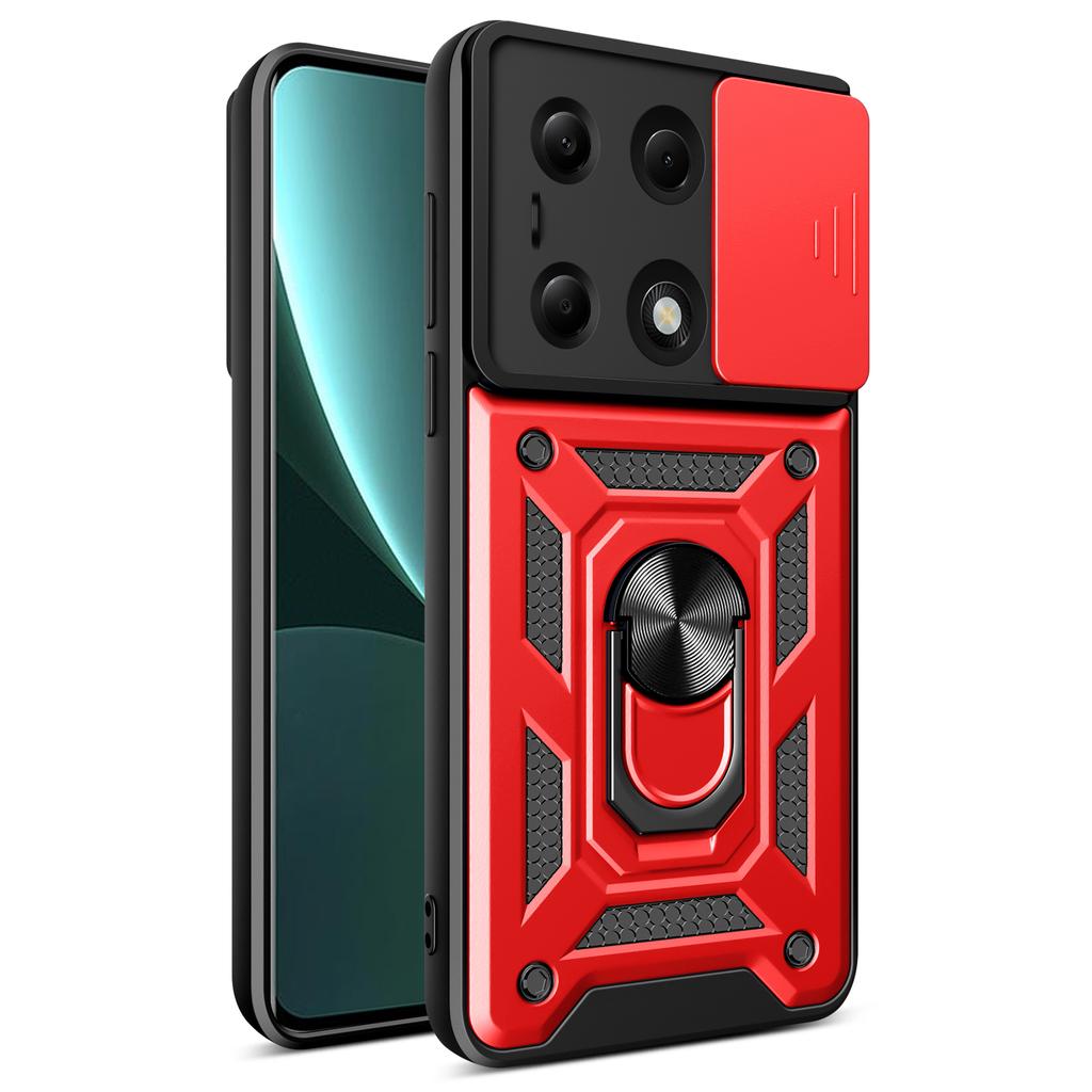 For Xiaomi Redmi Note 13 Pro 4G/Poco M6 Pro 4G Phone Case Slide Lens Guard Bump Proof PC+TPU Shell